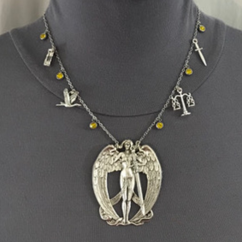 “Nemesis: Goddess of Retribution" Greek Roman Mythology Handmade Necklace, Sword